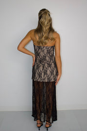 Brielle Lace Strapless Maxi Dress