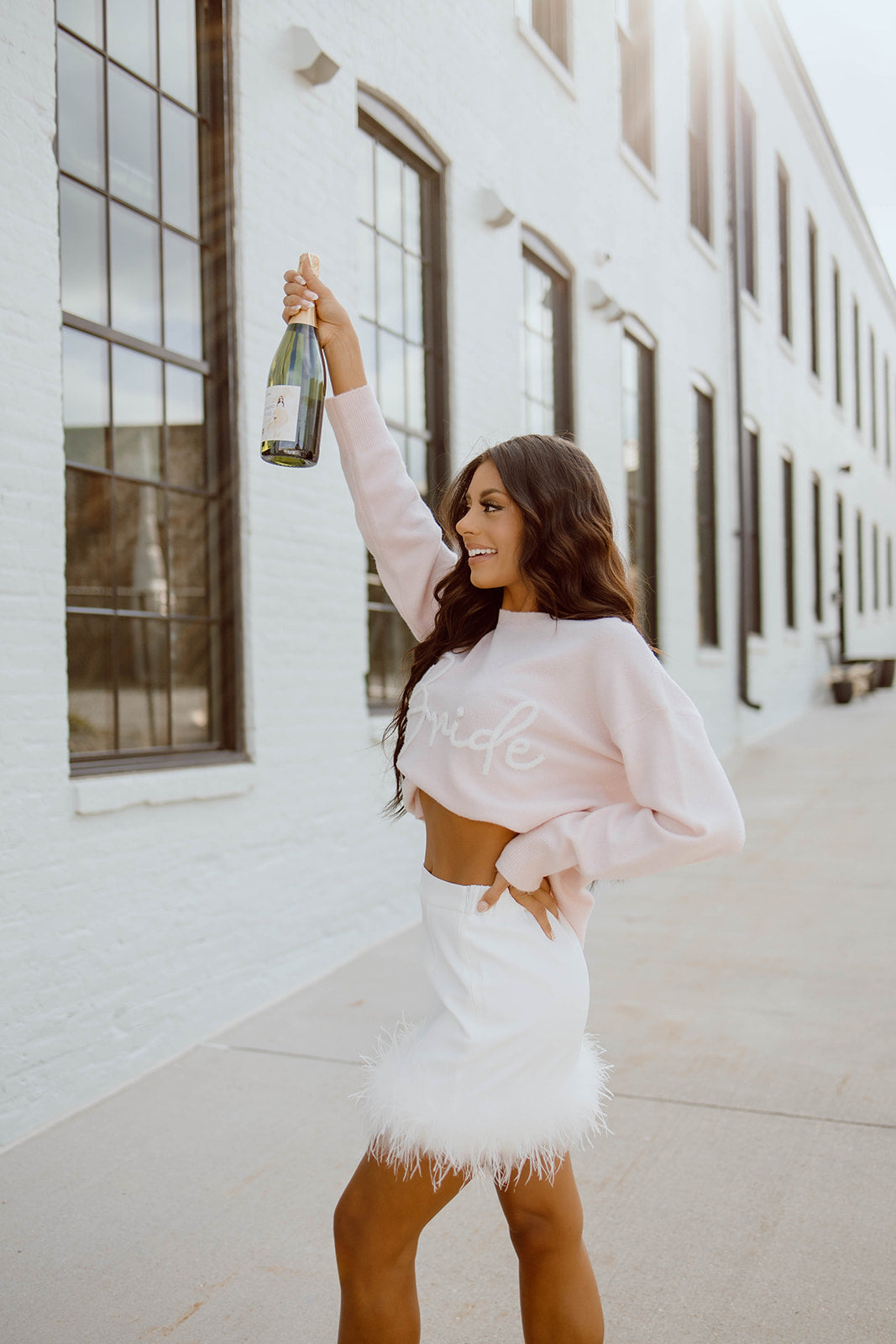 Baby Pink Bride Knit Long Sleeve