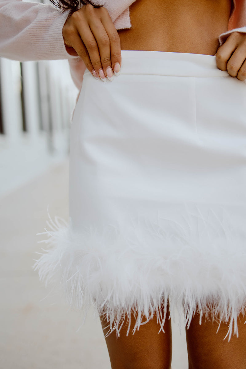 Feather Mini Skirt