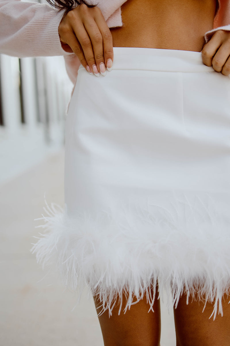 Sloane Feather Mini Skirt