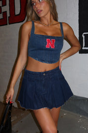 Nebraska Denim Cropped Top