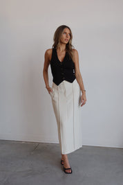 Tailored Maxi Skirt in Beige