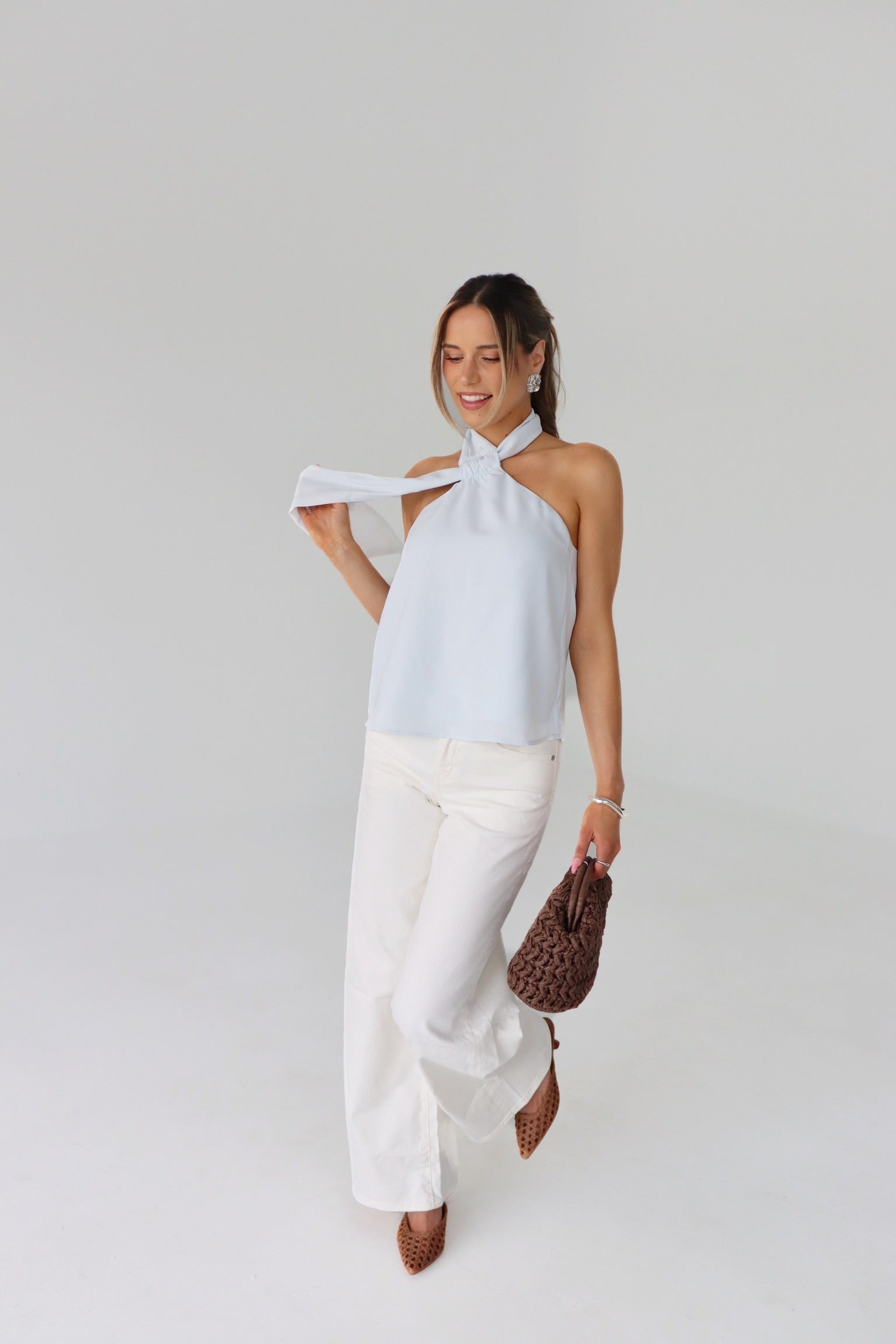 Veia Ice Blue Halter Top