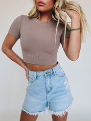 Maddie Baby Tee In Taupe