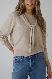 Tied Up Beige Sweater