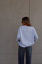 Lenny Grey Cotton Relaxed Sweater