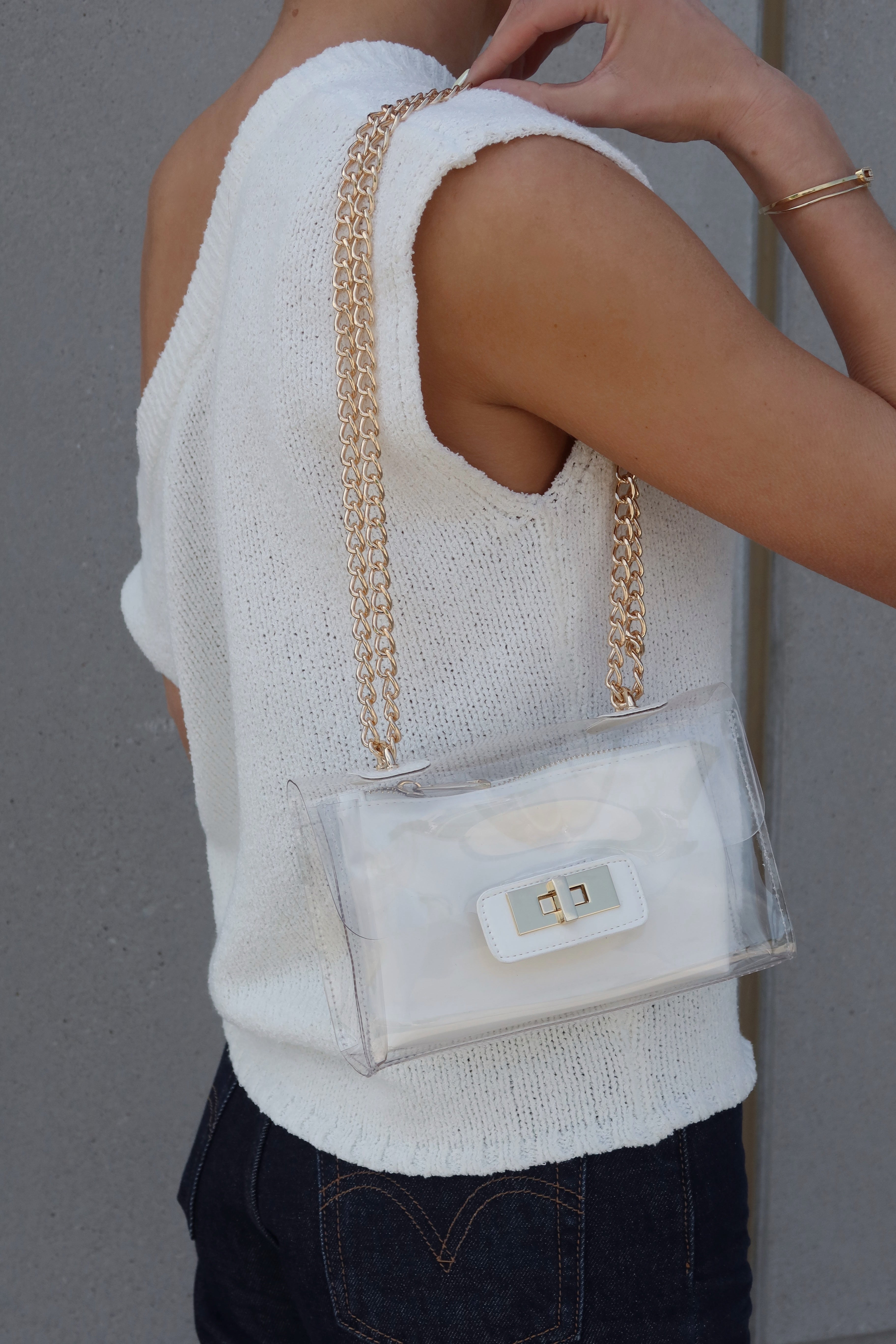 BILLINI : Colette Shoulder Bag In White Patent