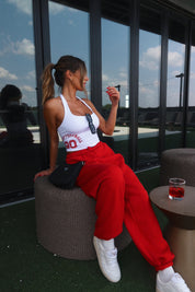 Nebraska Football Halter Top in White