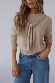 Tied Up Beige Sweater