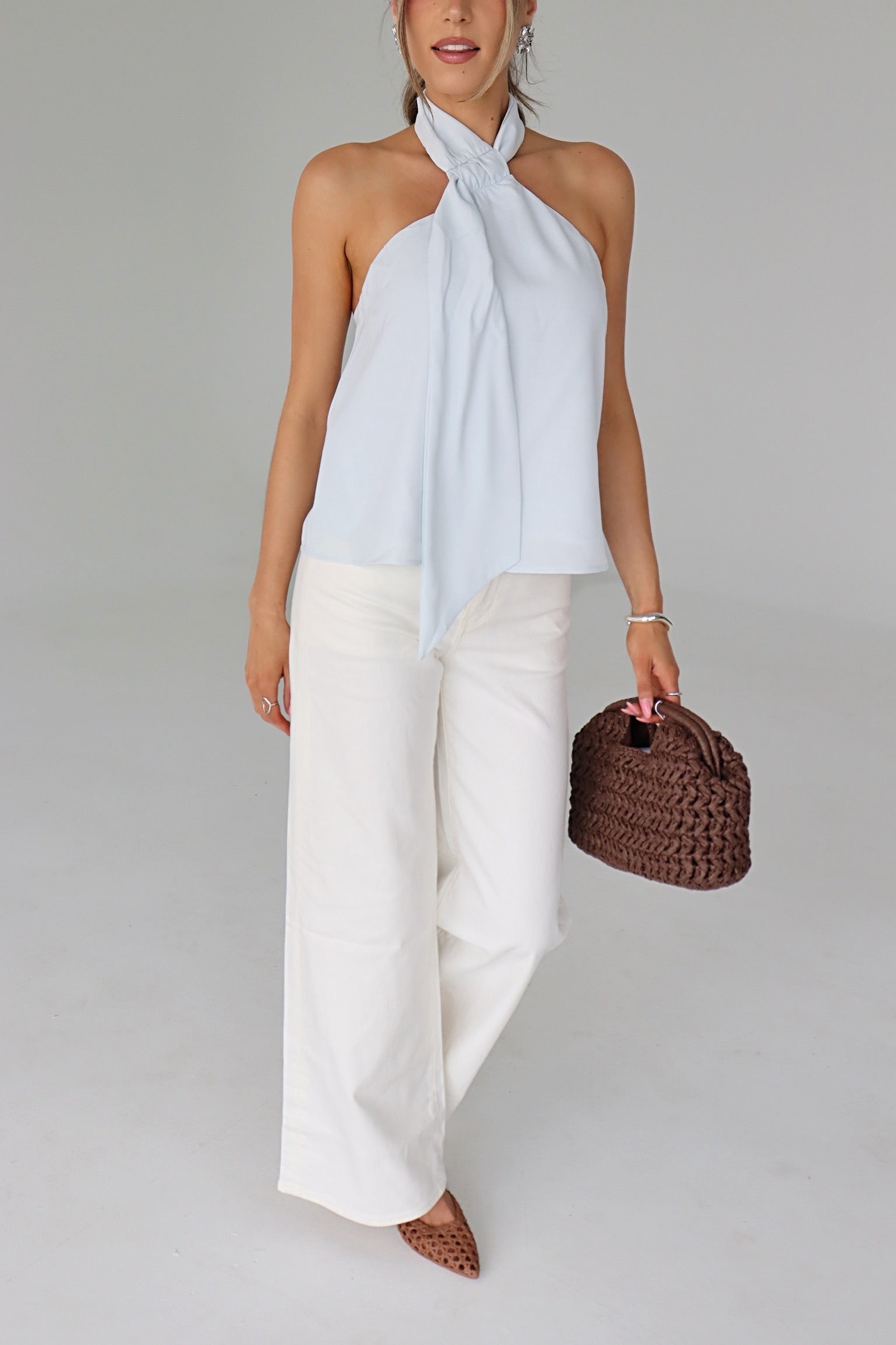 Veia Ice Blue Halter Top