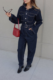 Midnight Utility Denim Jumpsuit