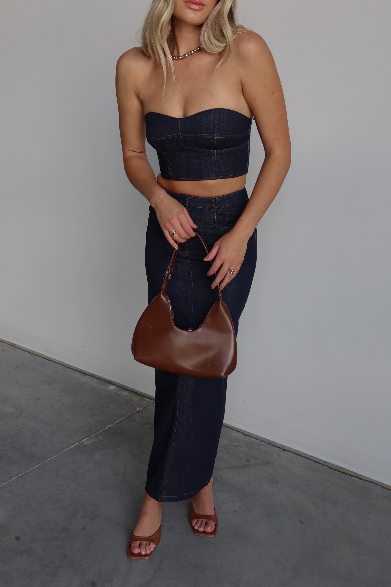 Justyn Denim Bandeau Top