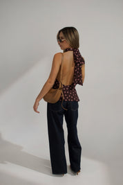 Polina Pink Polka Dot Halter Top