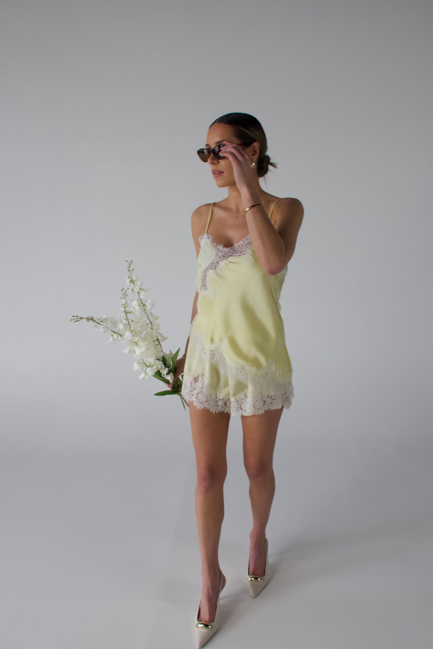 Bella Yellow Satin Camisole