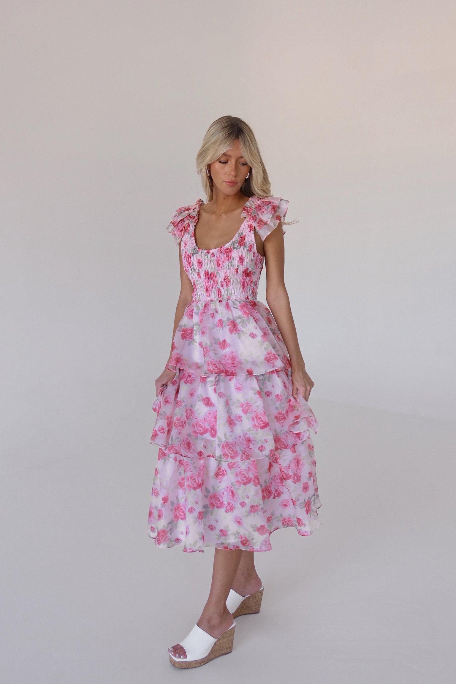 RESTOCKED :Livia Tiered Organza Midi Dress Madida Clothing RESTOCKED :Livia Tiered Organza Midi Dress Madida Clothing