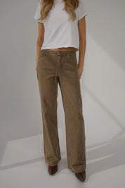 Nia Drawstring Jean In Brown