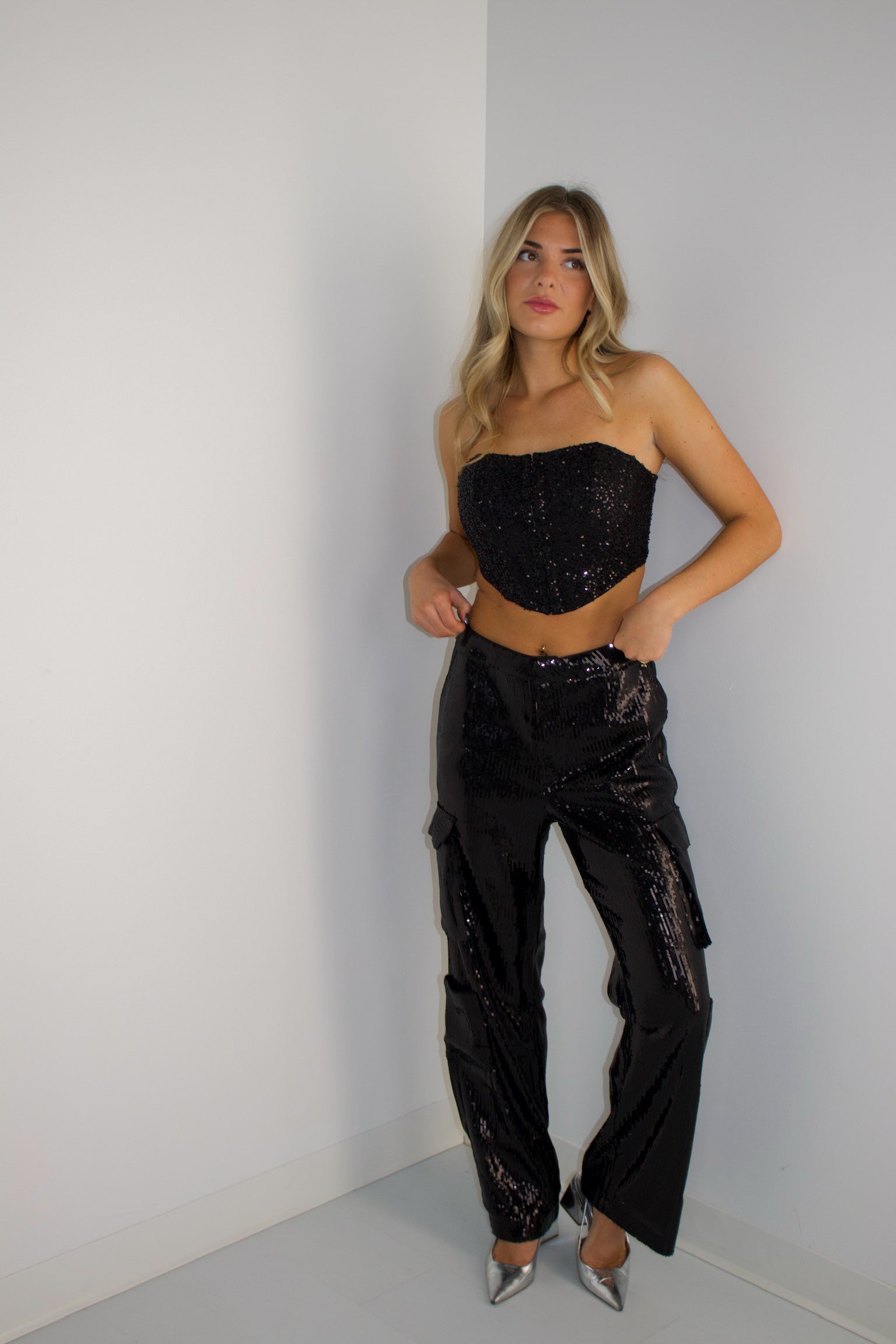Celeste Sequin Cargo Pants