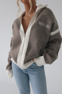 Malibu Sweater Zip-Up Cardigan