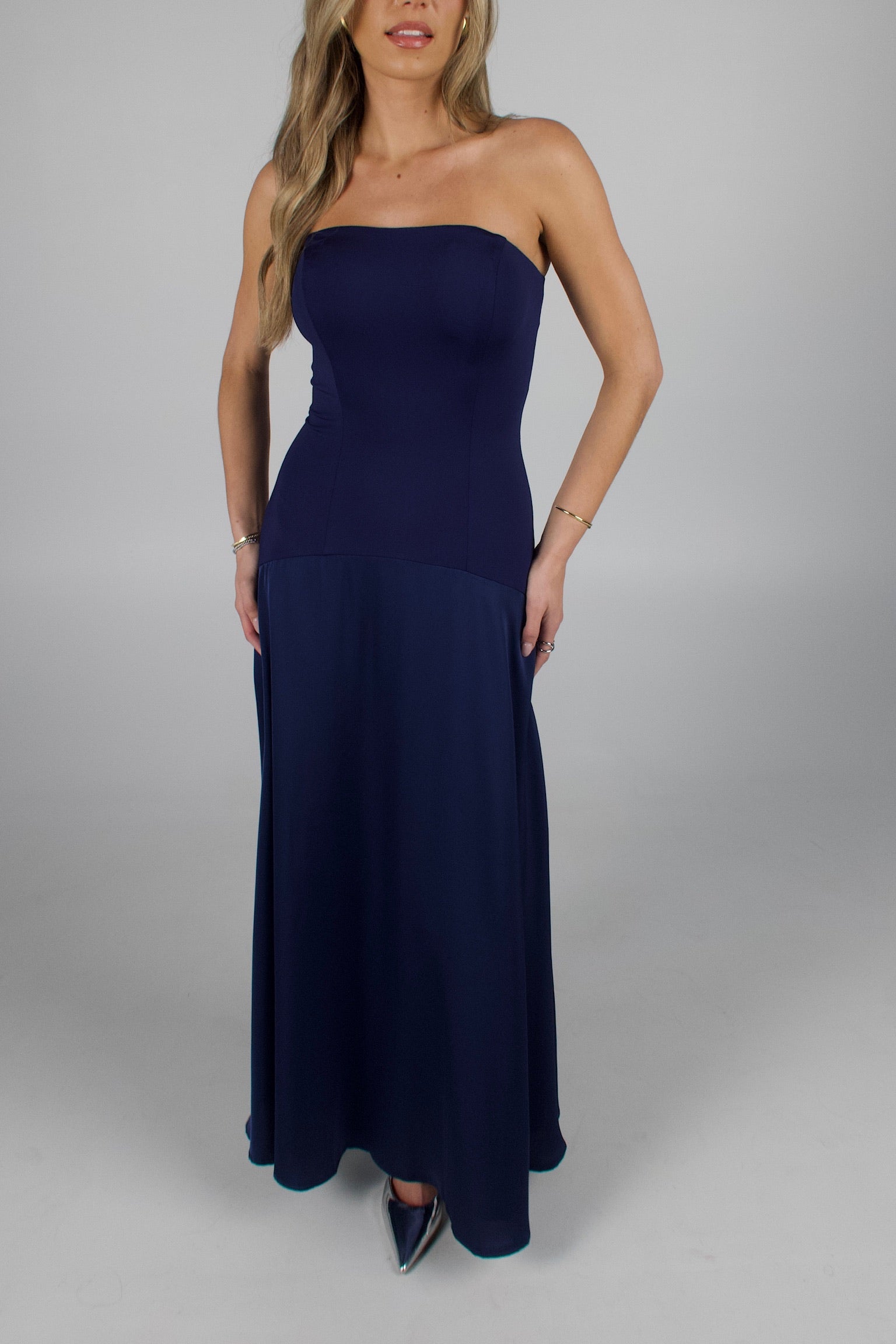Midnight Satin Maxi Dress