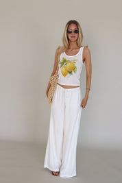 Fresh Lemoncello Rib Tank In White
