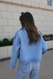 RESTOCKED :Cropped Denim Trench Jacket