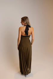 Brynn Ruched Halter Maxi Dress
