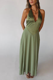 Giada Contrast Maxi Dress in Olive