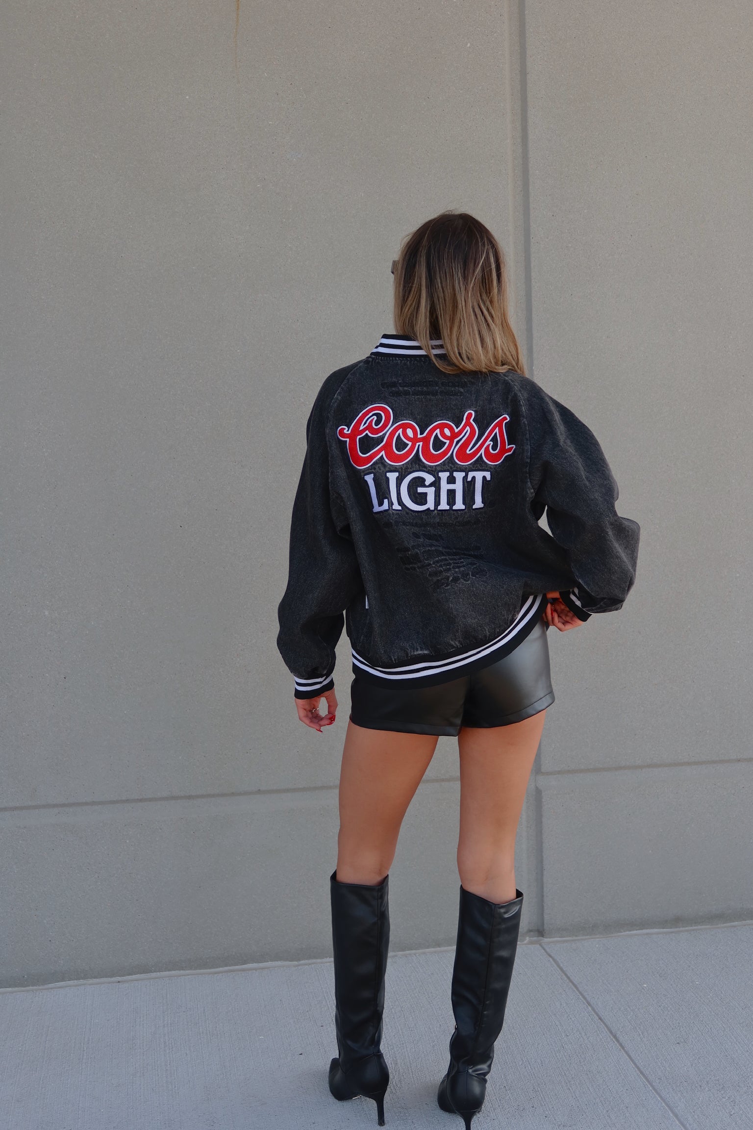 Coors Black Denim Bomber Jacket