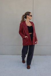 Gianna Boxy Pleather Blazer