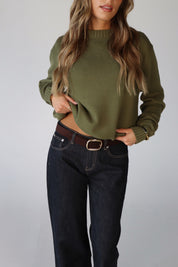 Lenny Relaxed Sweater in Vintage Olive