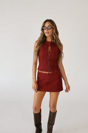 Jovie Burgundy Denim Top