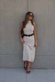 Maeva Turtleneck Sleeveless Maxi Dress