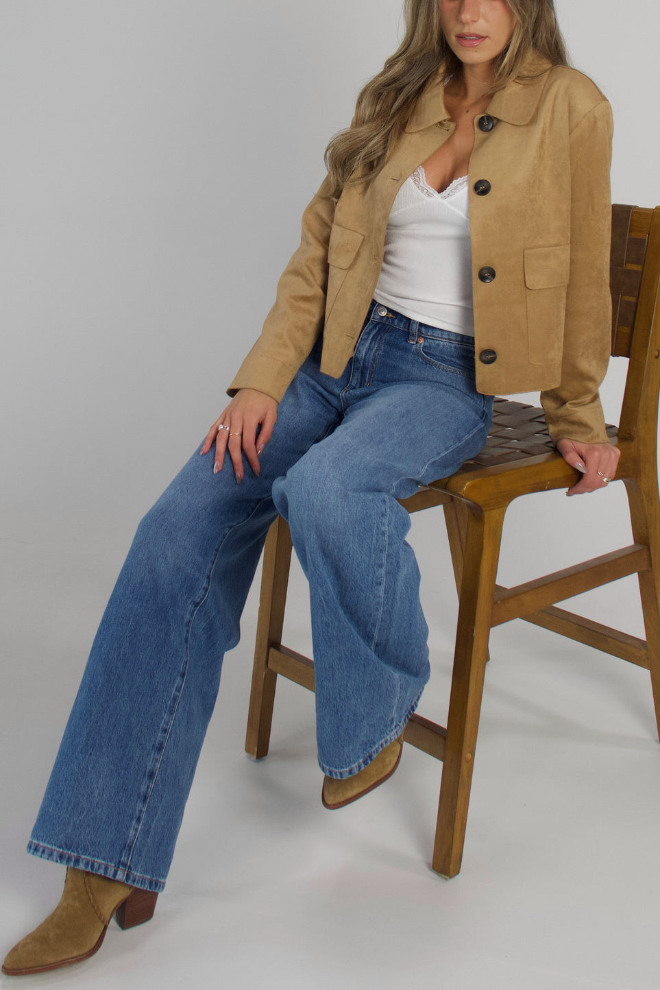 Bobi Suede Cropped Jacket