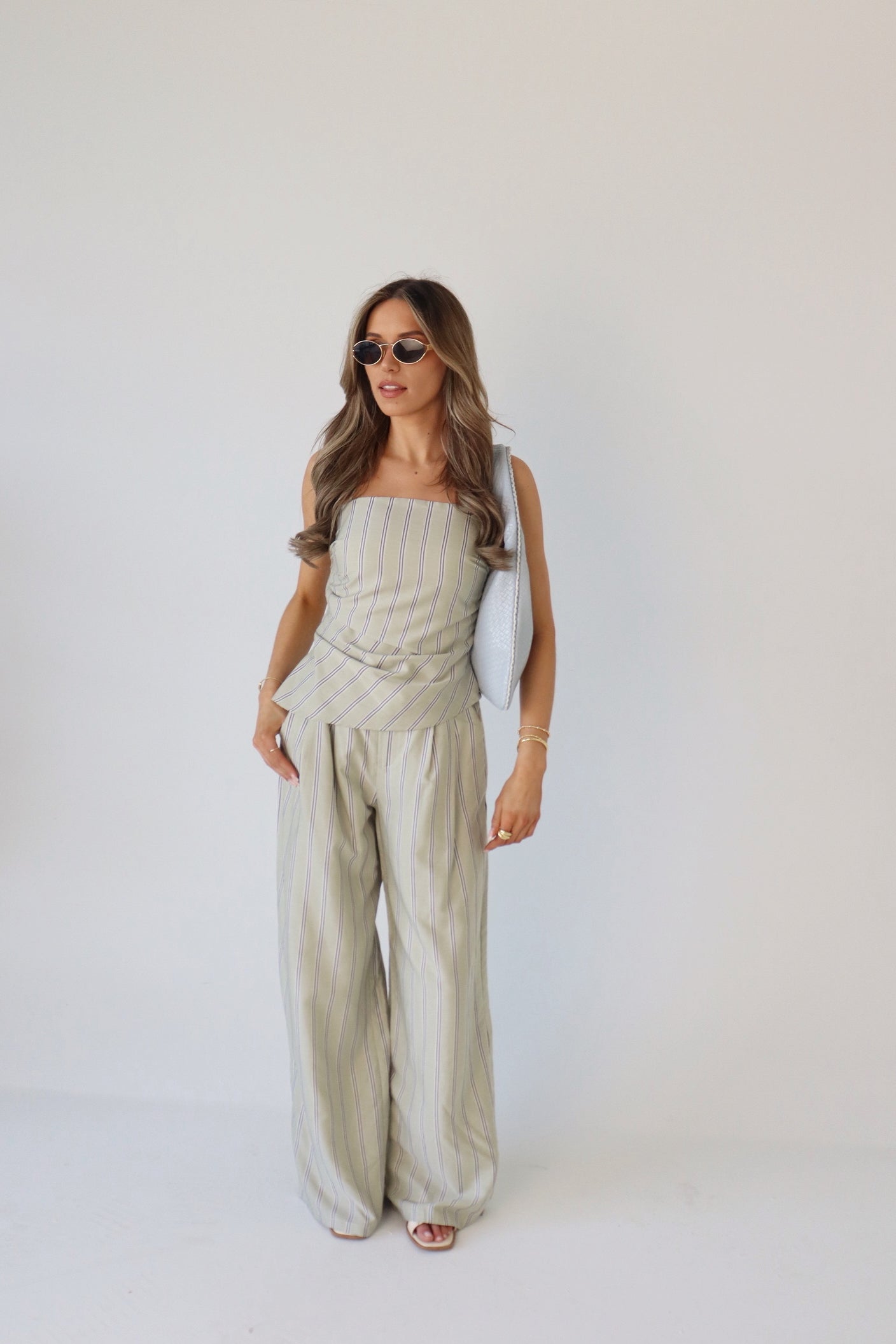 Delilah Pin Stripe Pant Set
