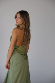 Giada Contrast Maxi Dress in Olive