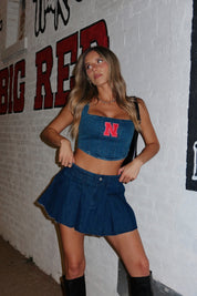 Nebraska Denim Cropped Top