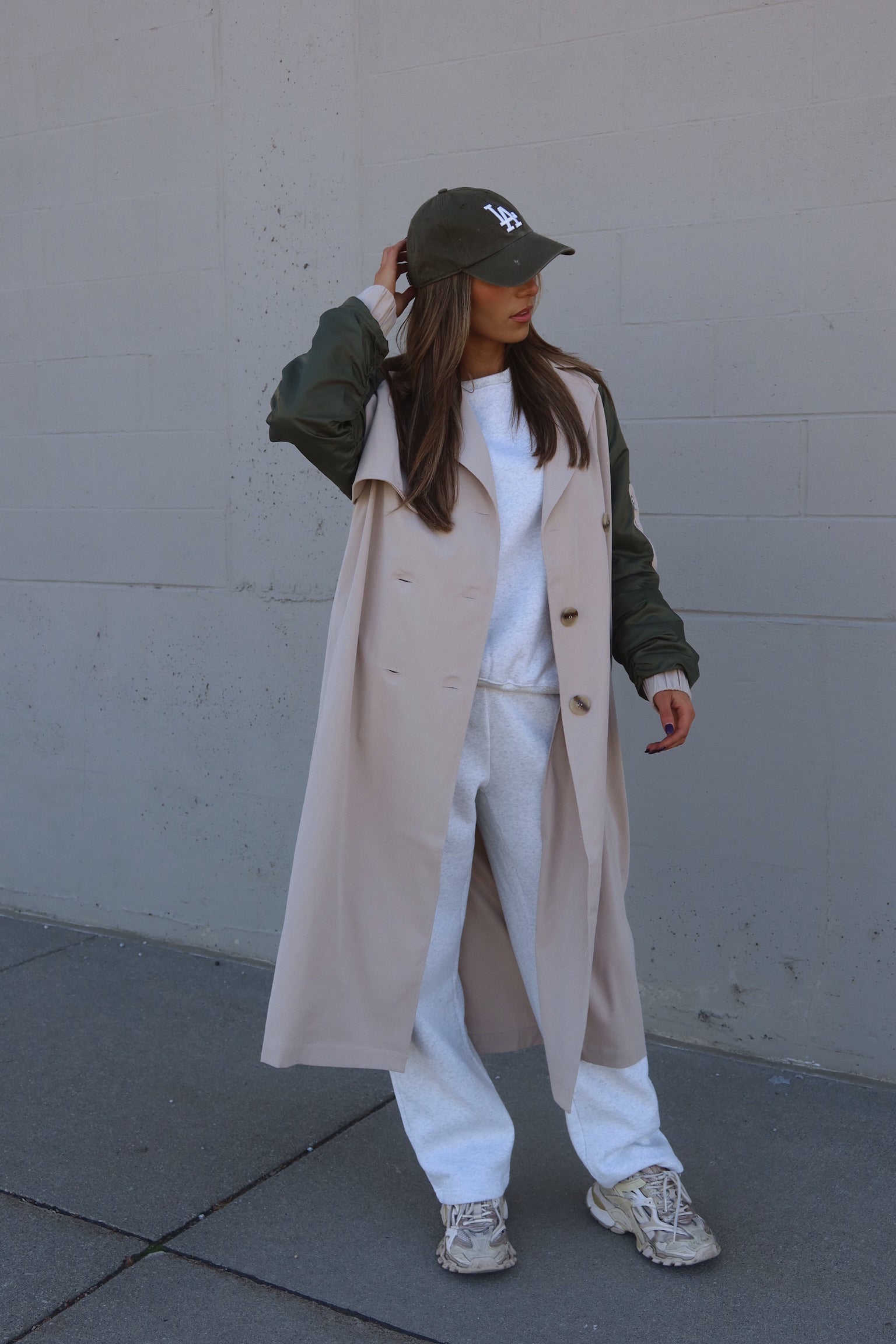 Khaki Combo Trench Coat