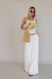 Fresh Lemoncello Rib Tank In White