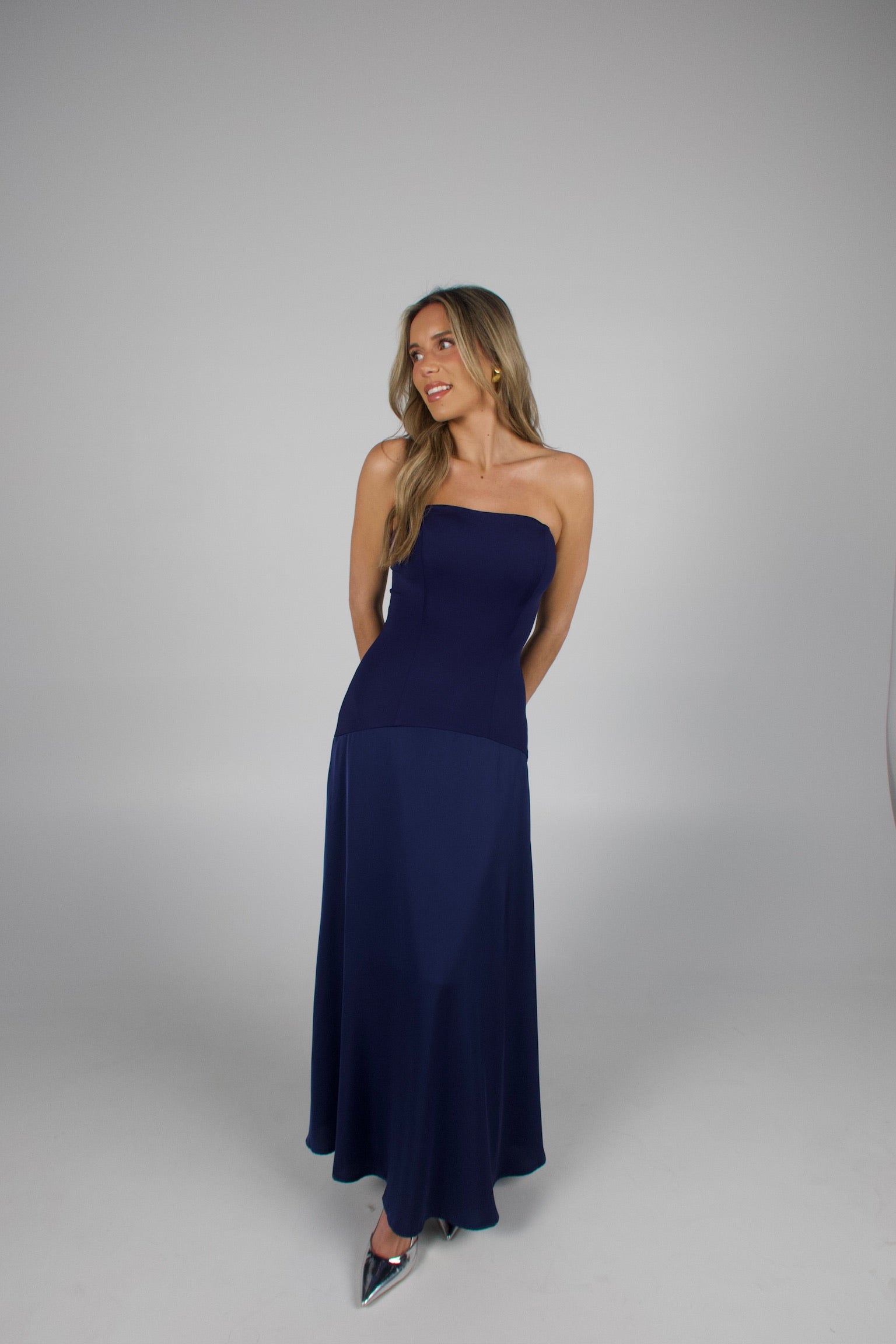 Midnight Satin Maxi Dress