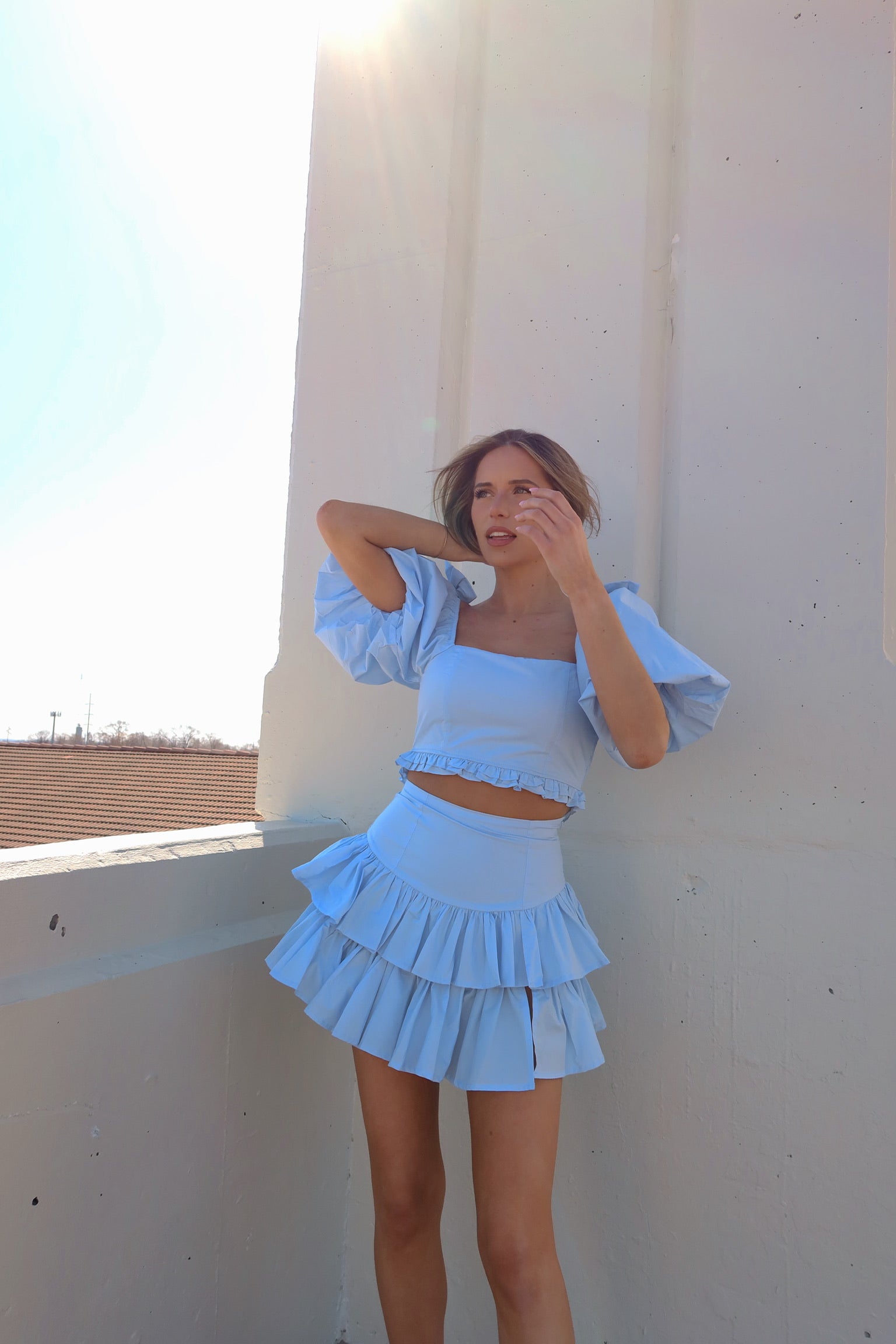 Zoe Puff Sleeve Crop Top And Skirt Set – Madida Clothing