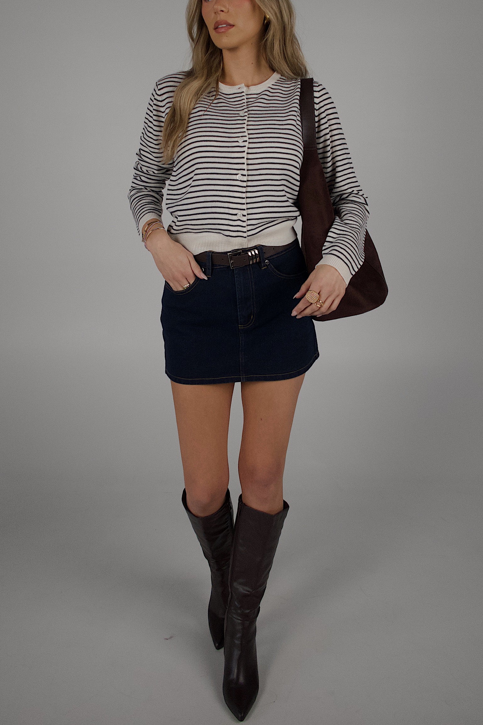 Monroe Striped Cardigan Top