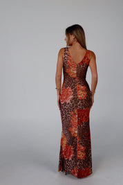 Layla Leopard Print Mesh Maxi Dress