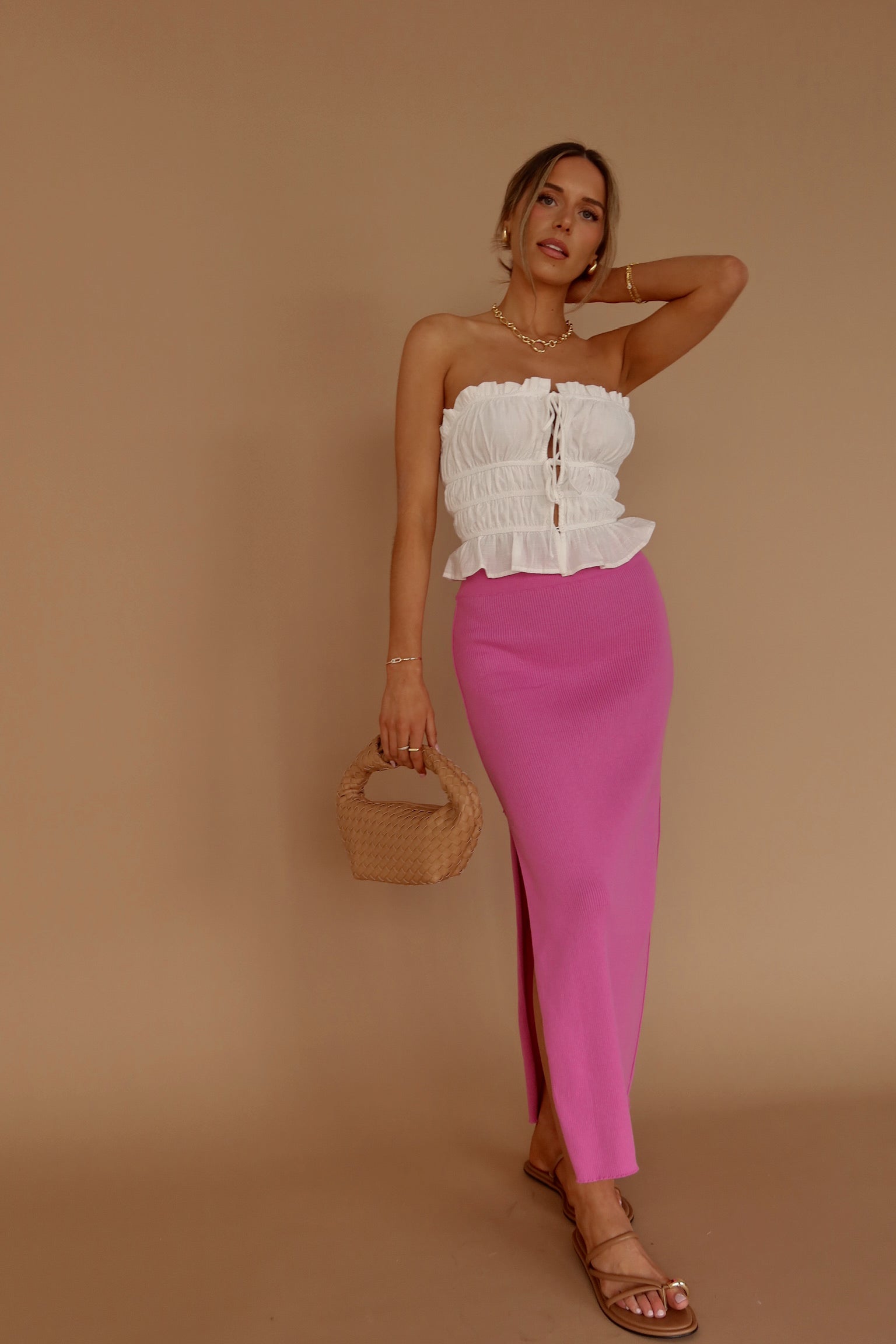 RESTOCKED : Orchid Ribbed Midi Skirt