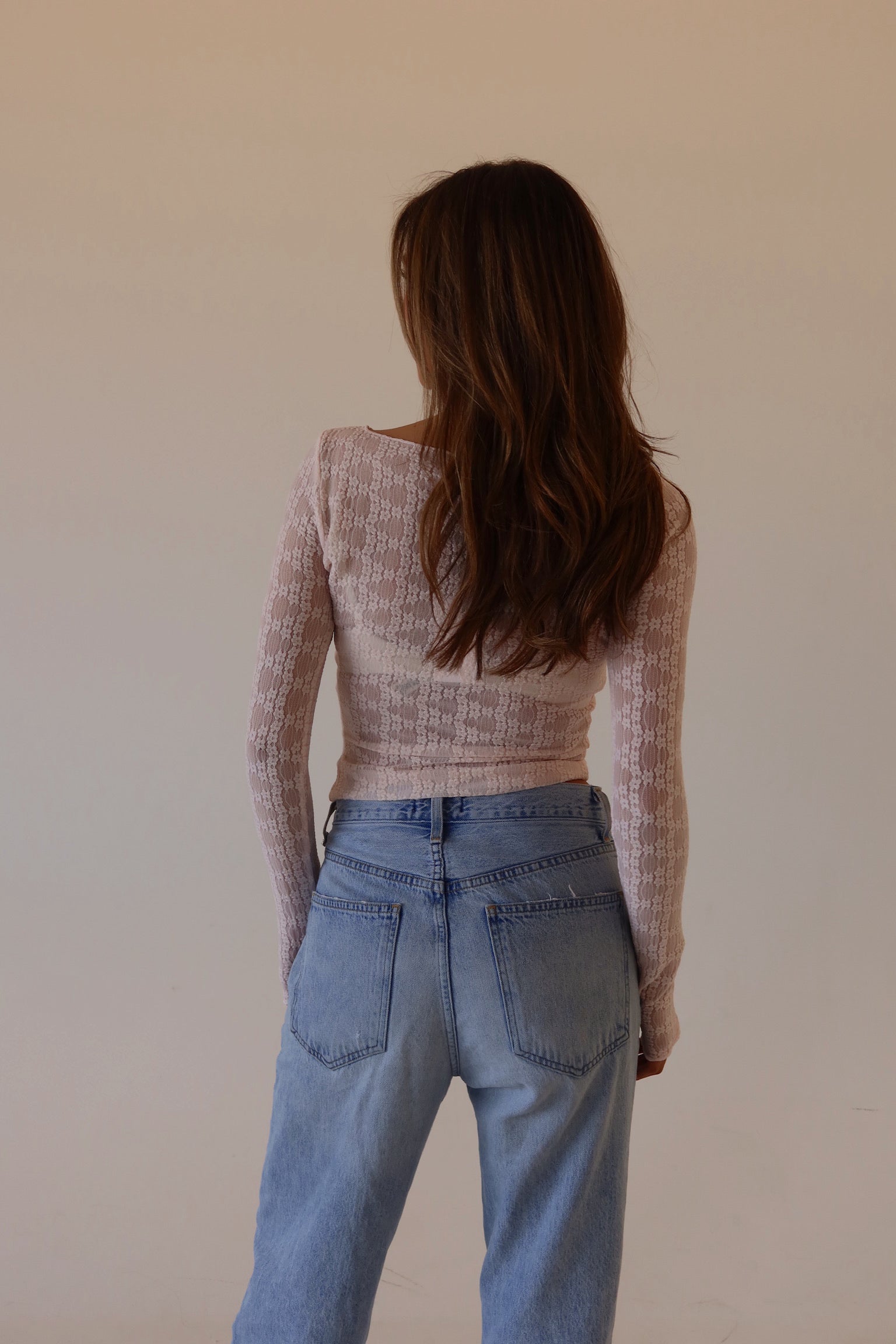 Olivia Lace Sheer Long Sleeve Top