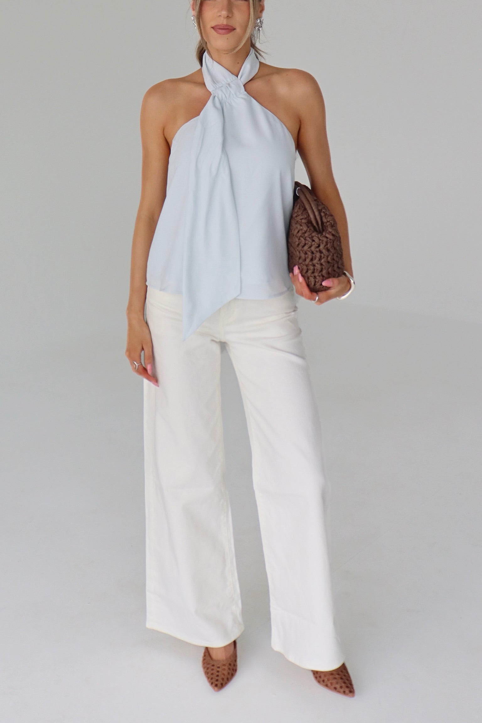 Veia Ice Blue Halter Top
