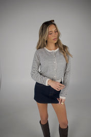 Jamison Denim Mini Skirt In Dark Wash