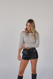 Anika Overfold Off-Shoulder Knit Sweater