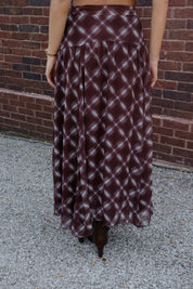 Presley Plaid Chiffon Maxi Skirt