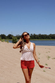 Red Linen Short