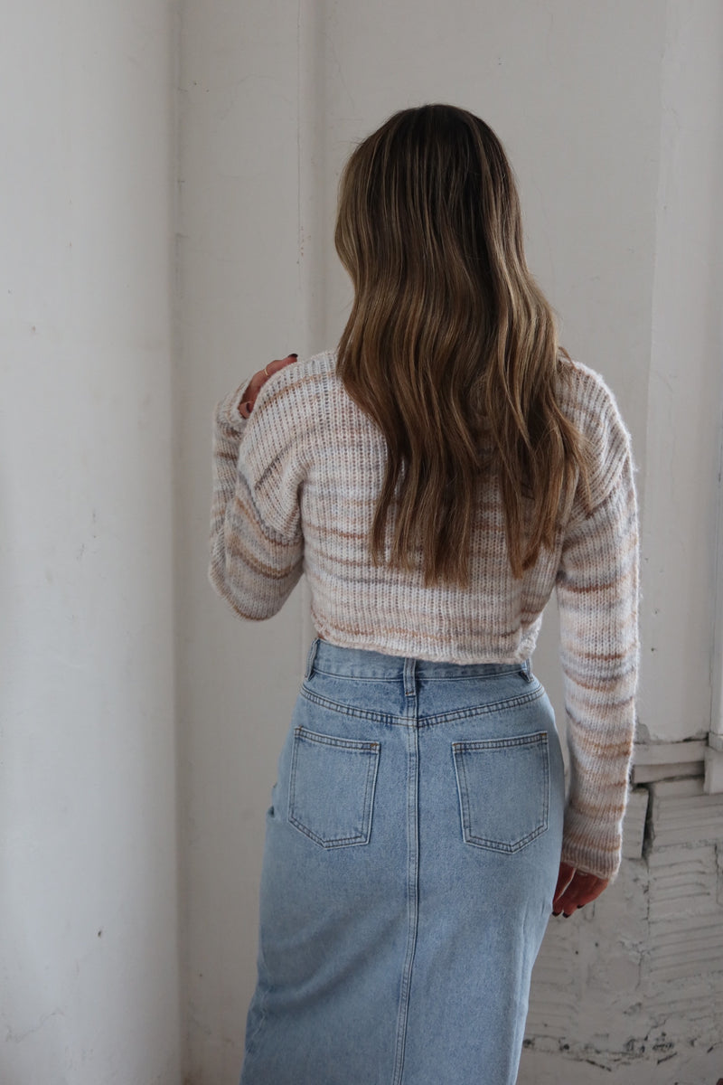 Mandie Cropped Sweater in Ivory